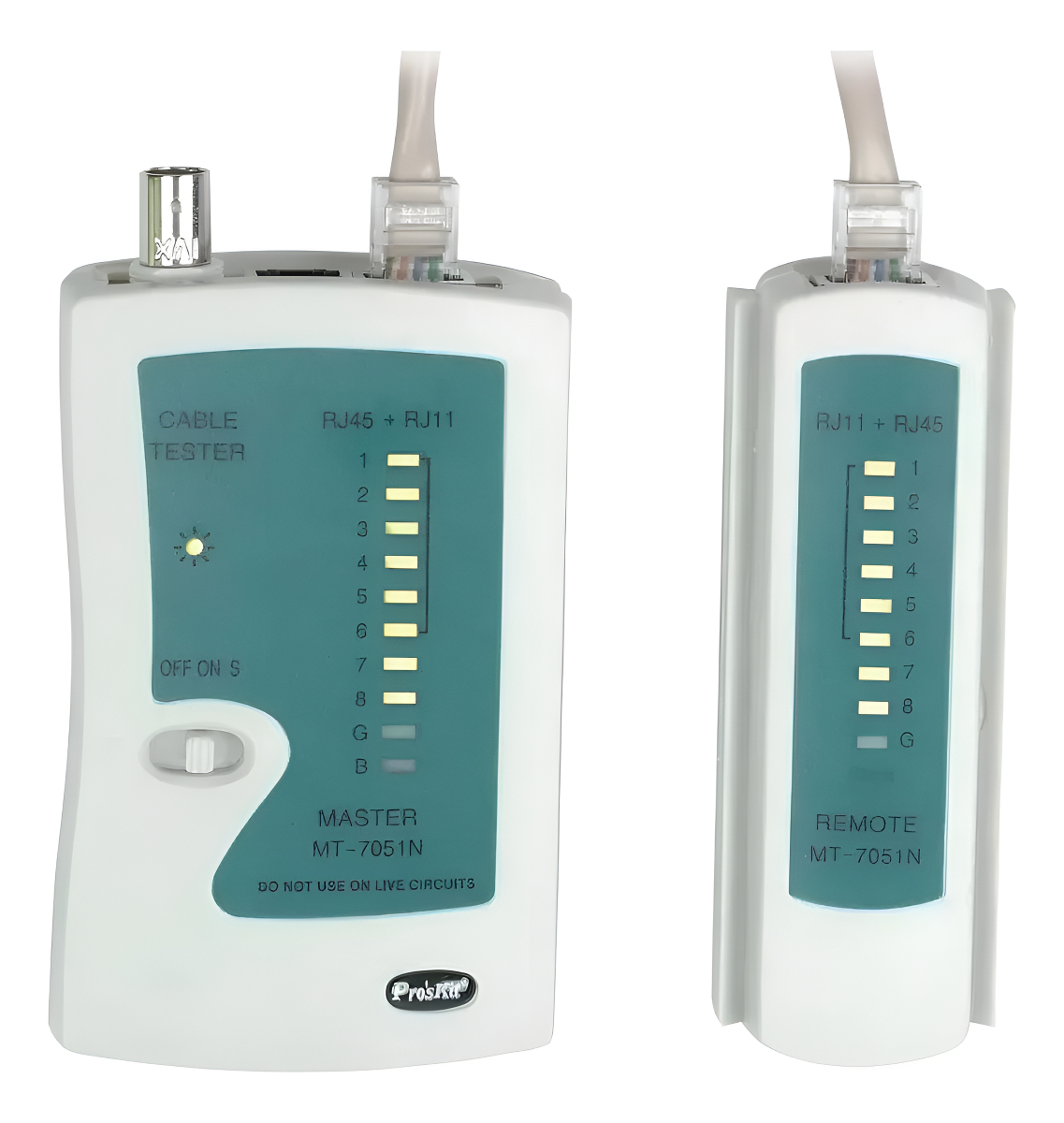 Tester Cable Red Rj11 Rj45 Bnc Proskit 7051n Probador Funda - Imagen 2