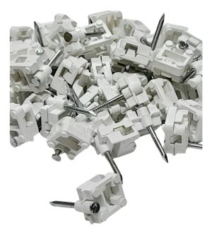 Grampa Clip Con Clavo Para Fibra Optica Drop Blanco X2500u