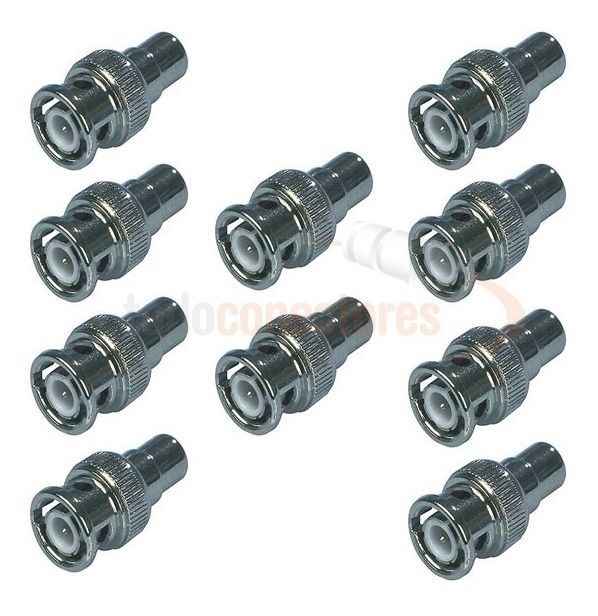Conector Adaptador Bnc Macho A Rca Hembra X10 Unids - Imagen 2