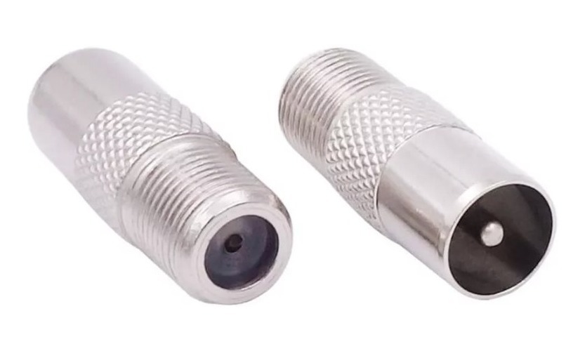 Conector Adaptador Tv Pin Grueso Macho A F Hembra X100 Unids