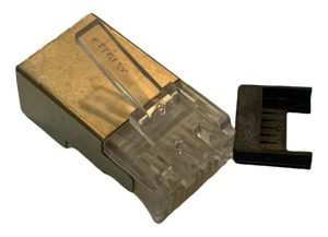 Ficha Rj45 Blindada Cat 5e Amp X 10 Unid Utp Red 8 Pines