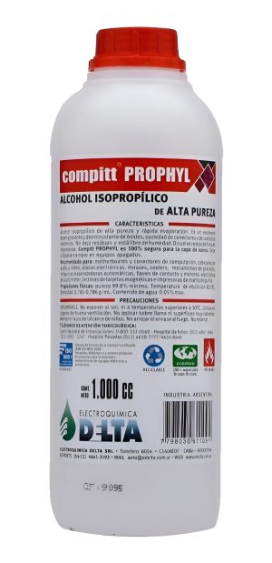 Alcohol Isopropilico Electronica Delta 99.9% Para Fibra 1l
