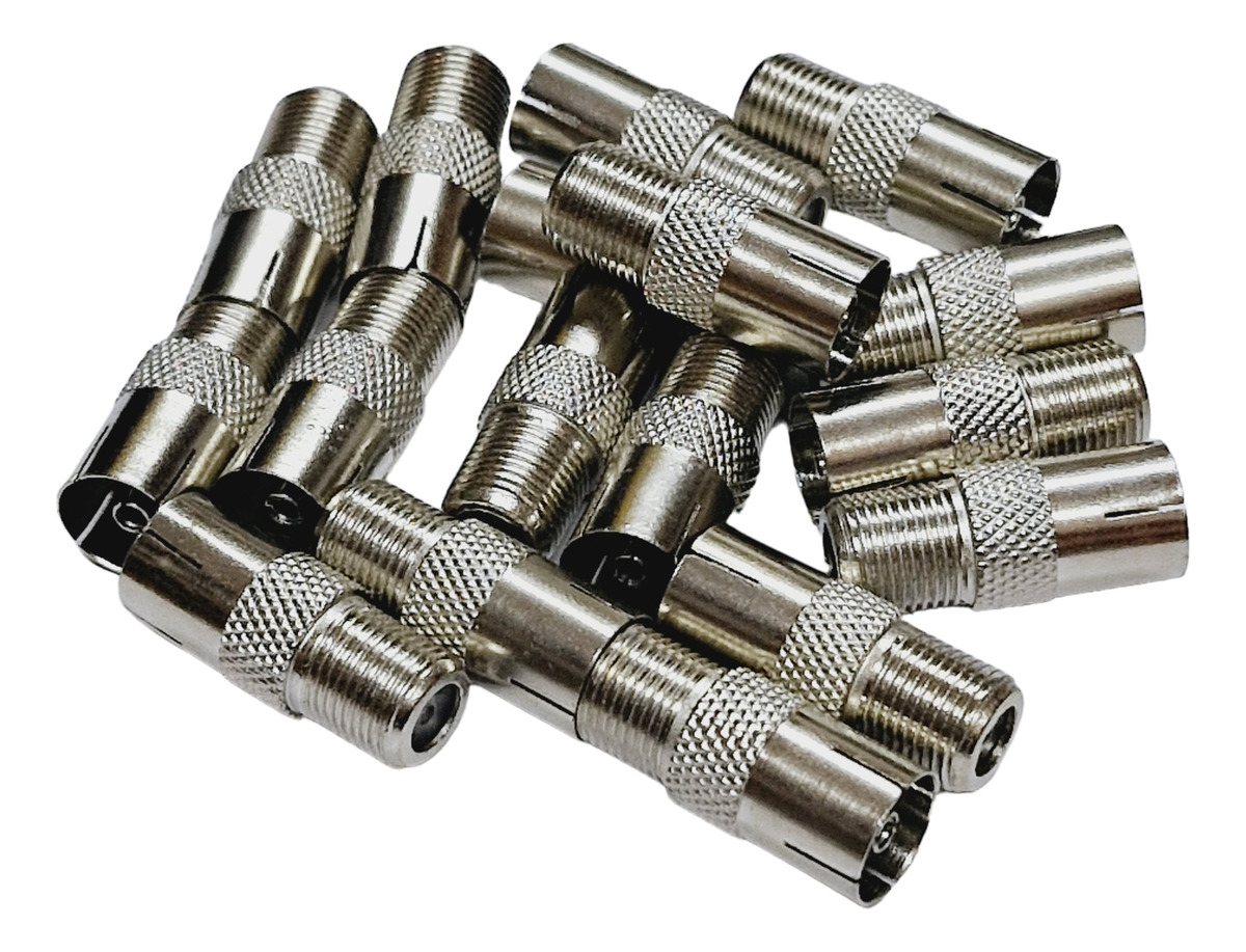 Conector Adaptador Tv Pin Grueso Hembra A F Hembra X10 Unids - Imagen 5