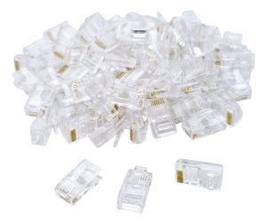 Ficha Plug Macho Rj-45 Rj 45 X100u Utp Doble Contacto Cat 5e