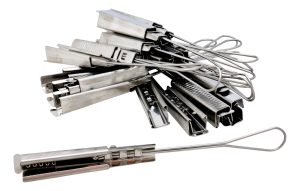 Retencion Clamp Metal Para Fibra Plana Glc Flat X100 Unids