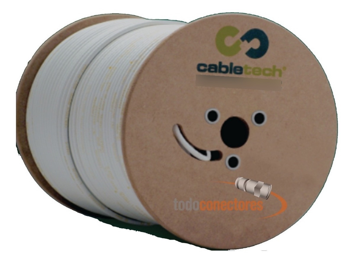 Cable Coaxil Rg 6 Trishield 77% Blanco Original X305 Mts - Imagen 2