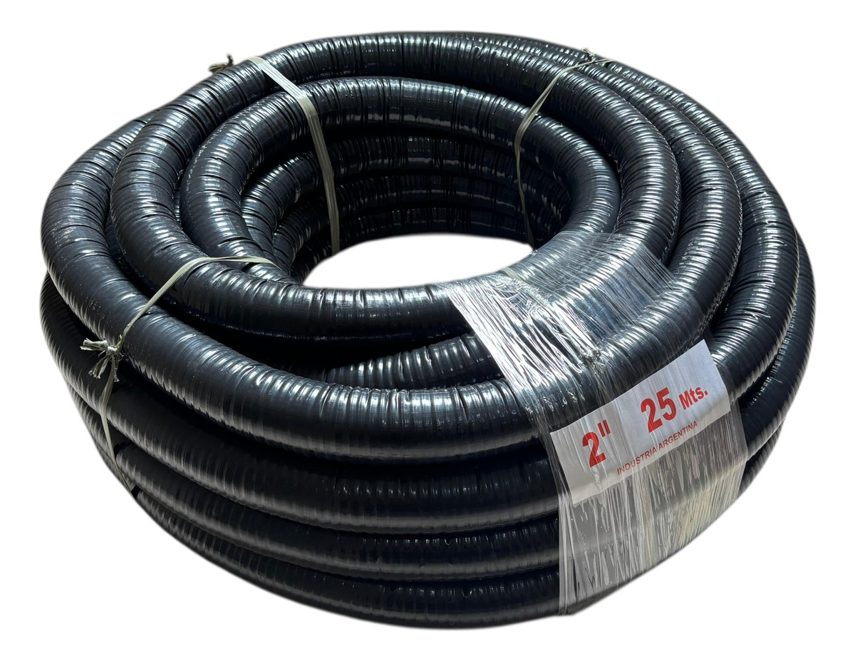 Caño Metálico Flexible Cubierto Polietileno 2 Pul X25 Mts