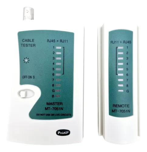 Tester Cable Red Rj11 Rj45 Bnc Proskit 7051n Probador Funda - Imagen 5