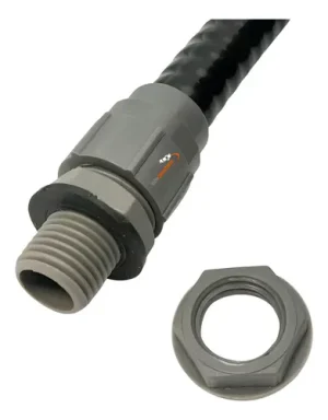 Conector Macho 1 Pulgada Recto C/ Rosca Caño Flexible X10u