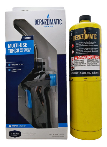 Garrafa Gas Propano Mg9 C/soplete Bronce Bernzomatic Ul100 - Imagen 2
