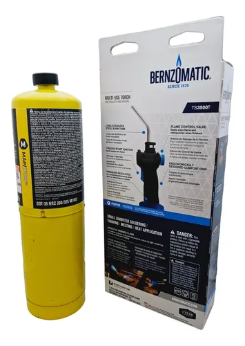 Garrafa Gas Propano Mg9 C/soplete Bronce Bernzomatic Ul100 - Imagen 3