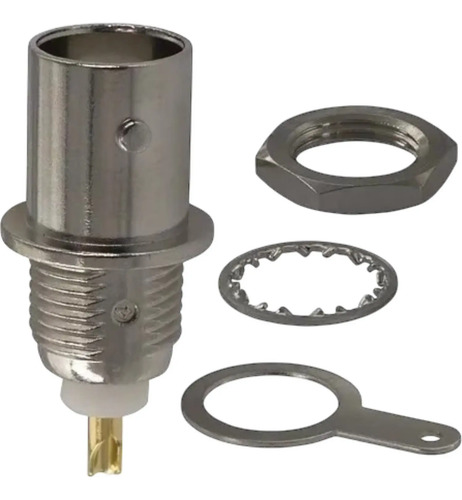 Conector Bnc Hembra Chasis Con Tuerca Amphenol 50 Ohms X10u - Imagen 3
