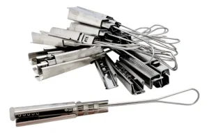 Retencion Clamp Metal Para Fibra Plana Glc Flat X100 Unids
