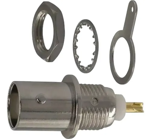 Conector Bnc Hembra Chasis Con Tuerca Amphenol 50 Ohms X10u - Imagen 2