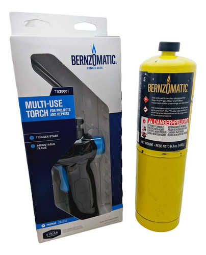 Garrafa Gas Propano Mg9 C/soplete Bronce Bernzomatic Ul100 - Imagen 4