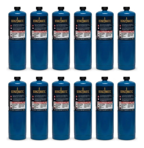Garrafa De Gas Propano 394 Gr Tx9 Bernzomatic Azul X12 Uds